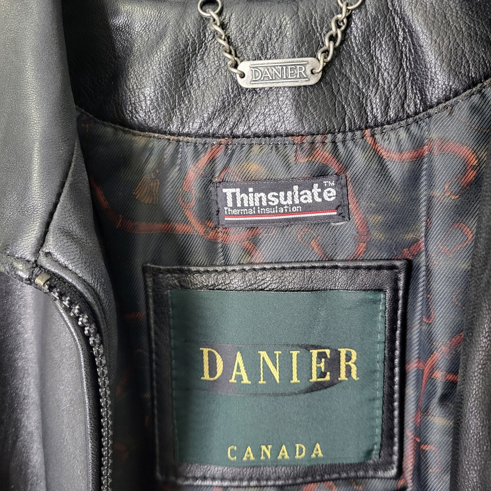 Danier Men's Coat Size S Black Leather Thinsulation - Picture 4 of 13